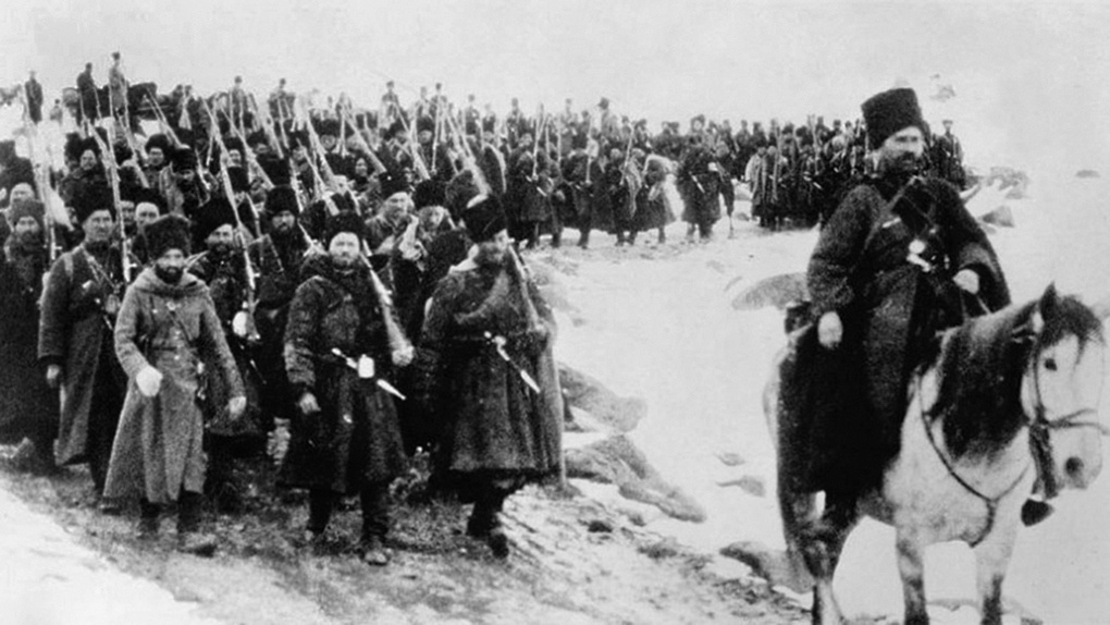 Русские войска на марше к Эрзуруму.