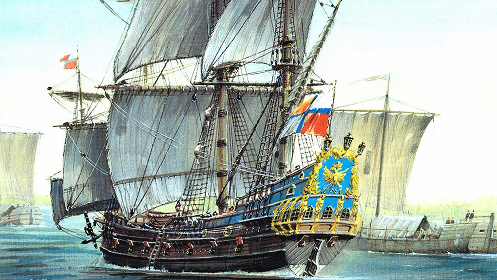 Первый русский фрегат «Орёл».