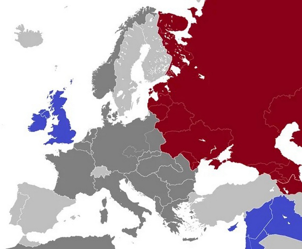 Карта Европы к лету 1941 года.