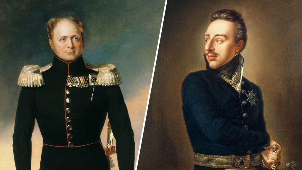 Александр I и Густав IV (картины Джорджа Доу и Пера Крафта Младшего).