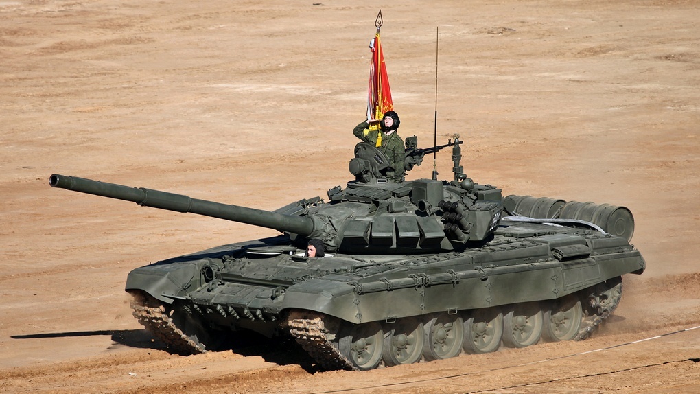 Танк Т-72Б-3 на Танковом биатлоне 2013 года.