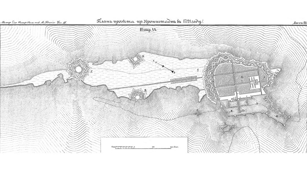 План проекта крепости Кронштадт в 1721 году.