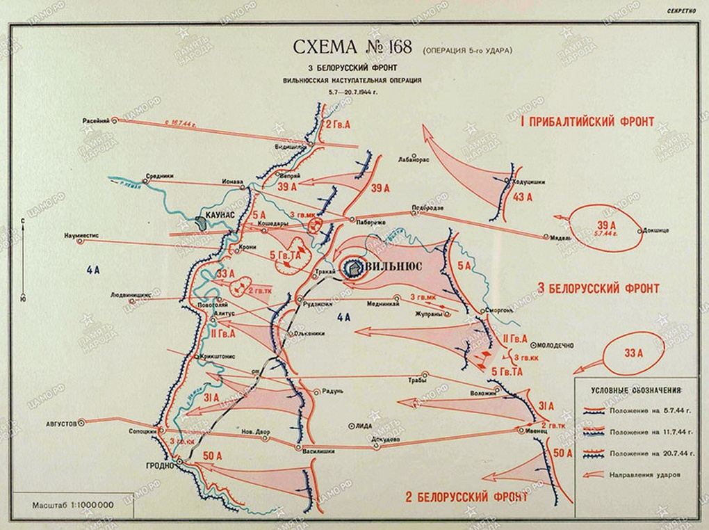 Вильнюсская наступательная операция (карта-схема).