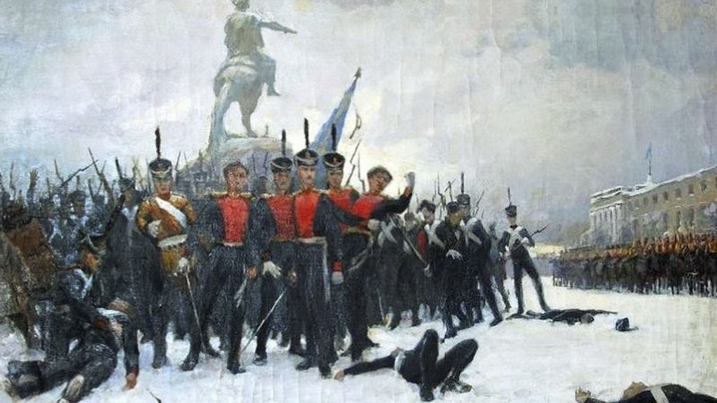 Декабристы на Сенатской площади (картина Сергея Чехова).