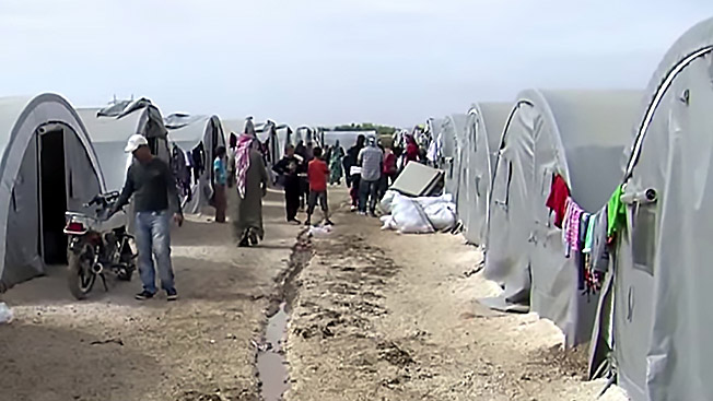 Лагерь для  сирийских беженцев.