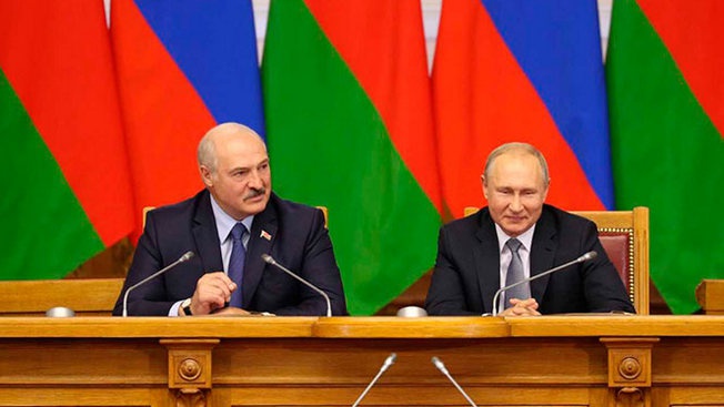 Александр Лукашенко и Владимир Путин.