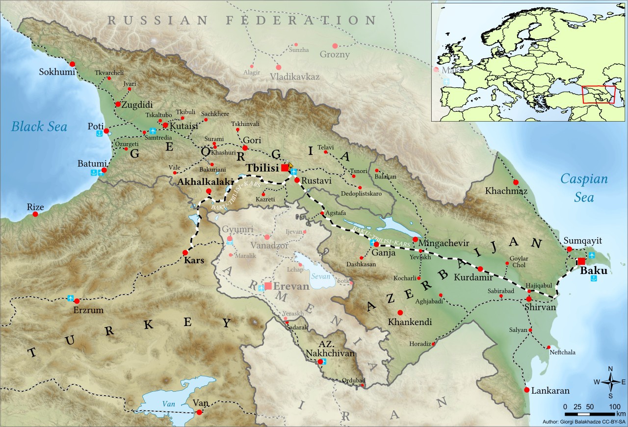 Железная дорога Баку-Тбилиси-Карс.