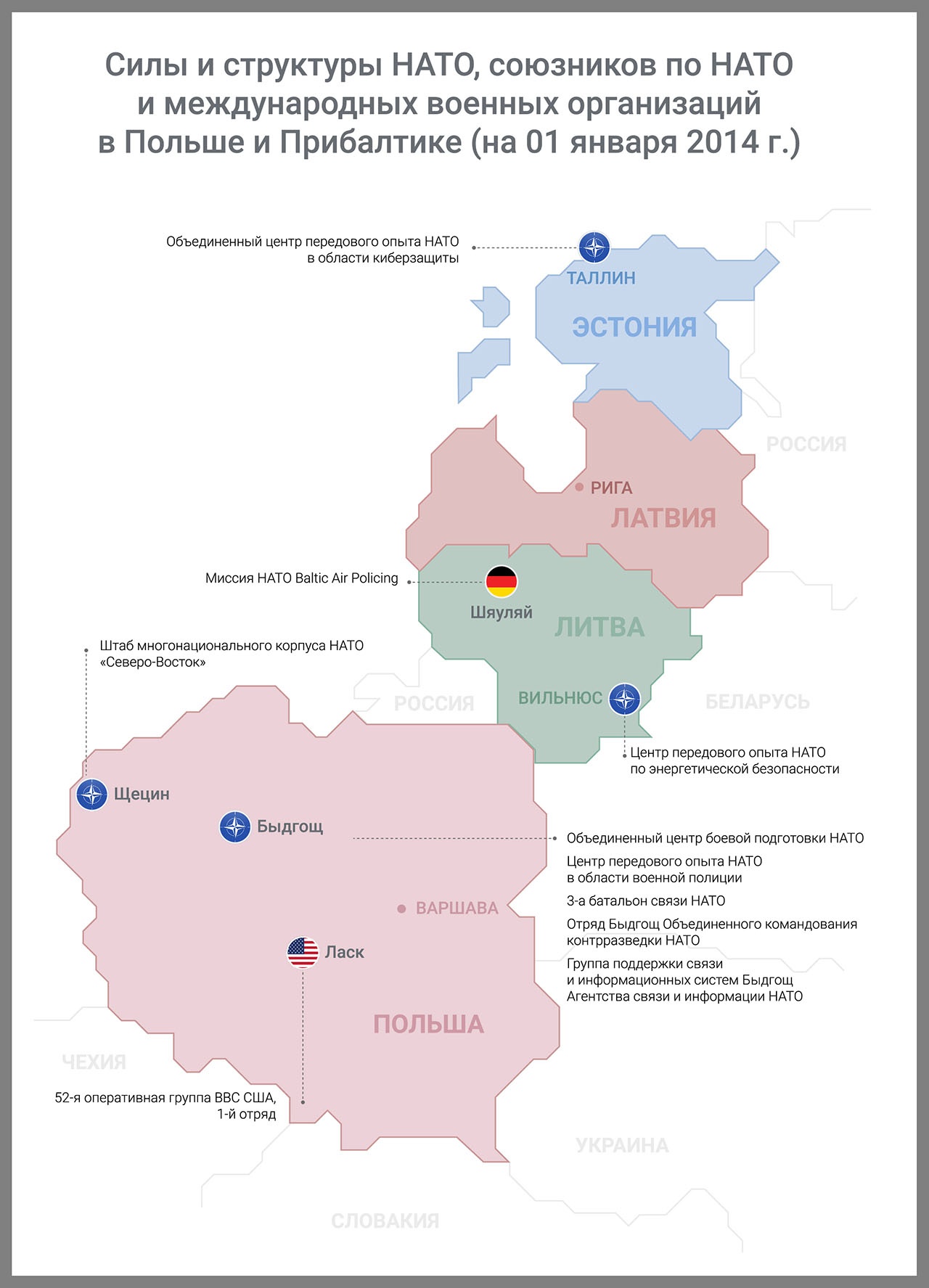 Контингент НАТО в Прибалтике в 2014 году.