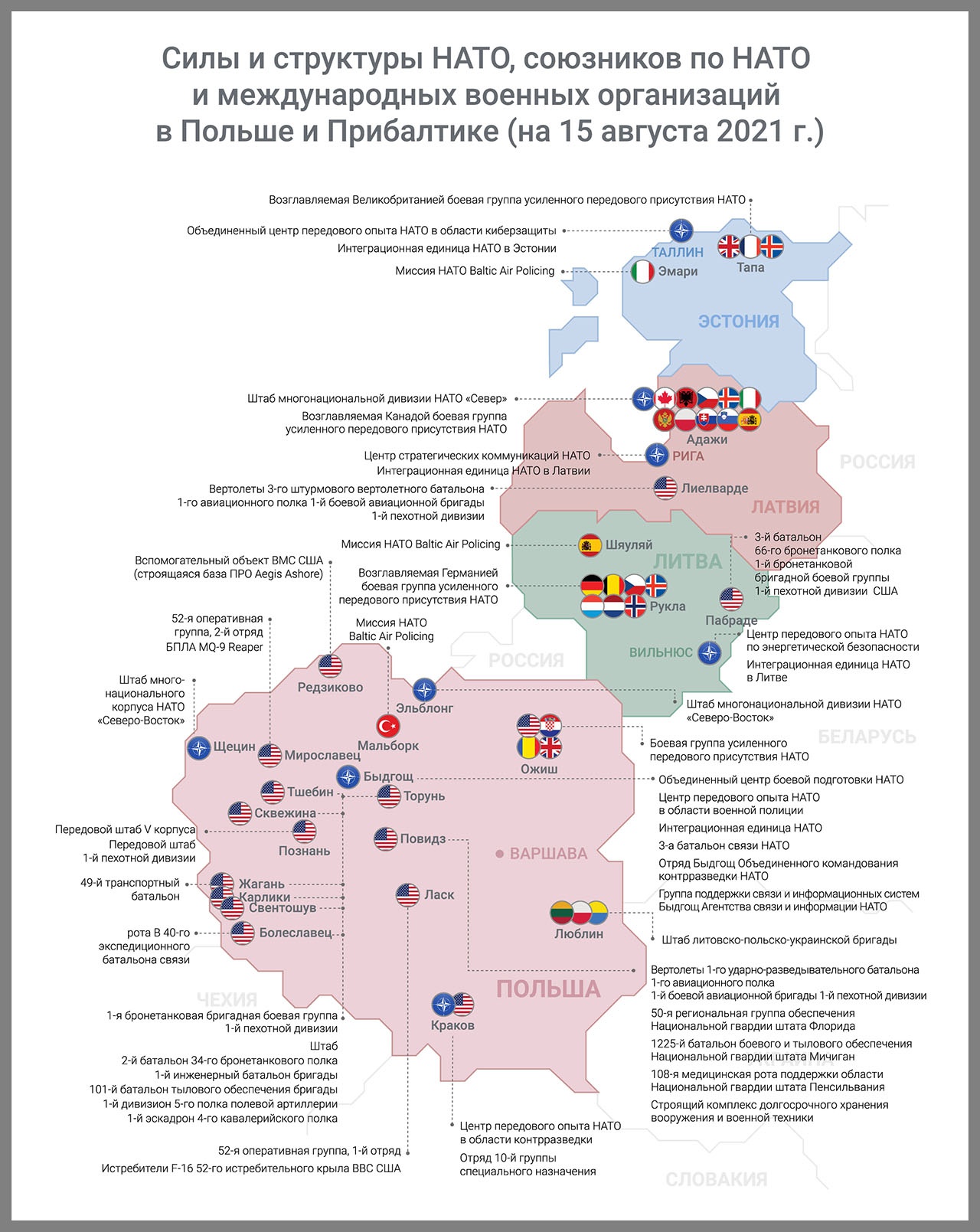 Контингент НАТО в Прибалтике в 2021 году.