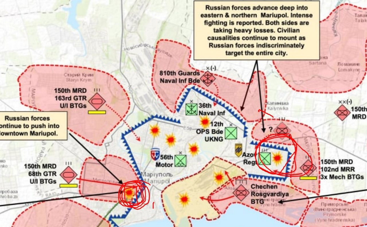 Схема боевых действий.