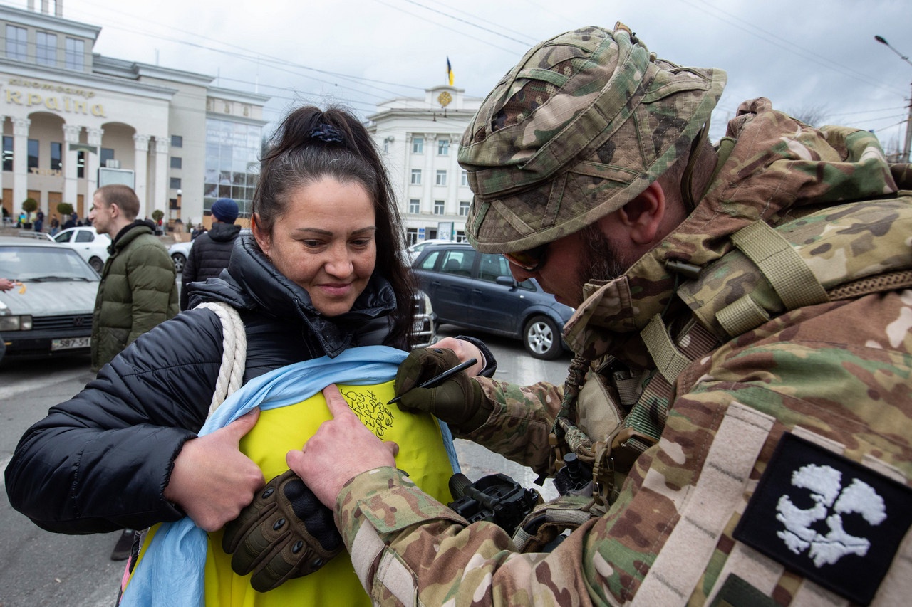 В «освобождённом» Херсоне.