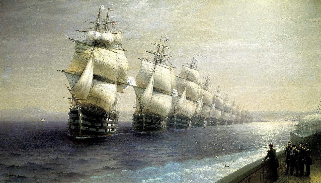 Инспекция Черноморского флота в 1849 году (картина И.К. Айвазовского).