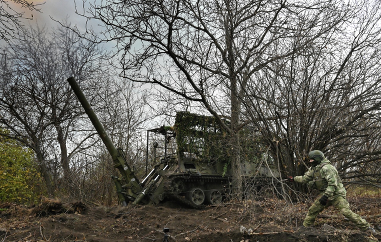 Боевая работа расчёта 2С4 «Тюльпан» Центрального военного округа на Красноармейском направлении в зоне проведения СВО.