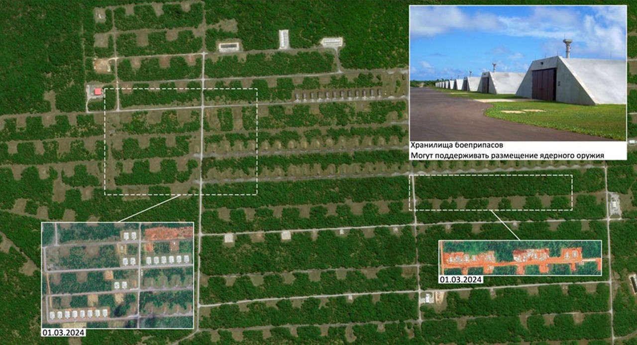 Строительные работы на территории зоны хранения боеприпасов на острове Гуам.