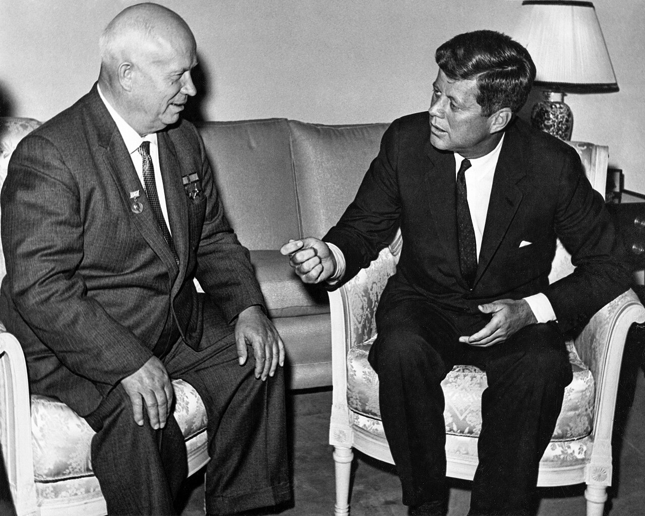 Никита Хрущёв и Джон Кеннеди, Вена, июнь 1961 г.