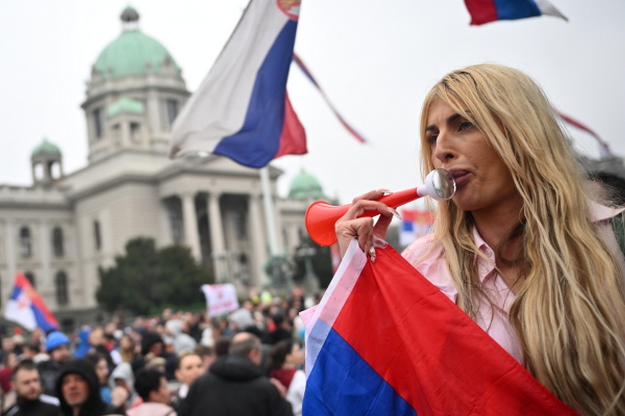 Акция протеста в Белграде.