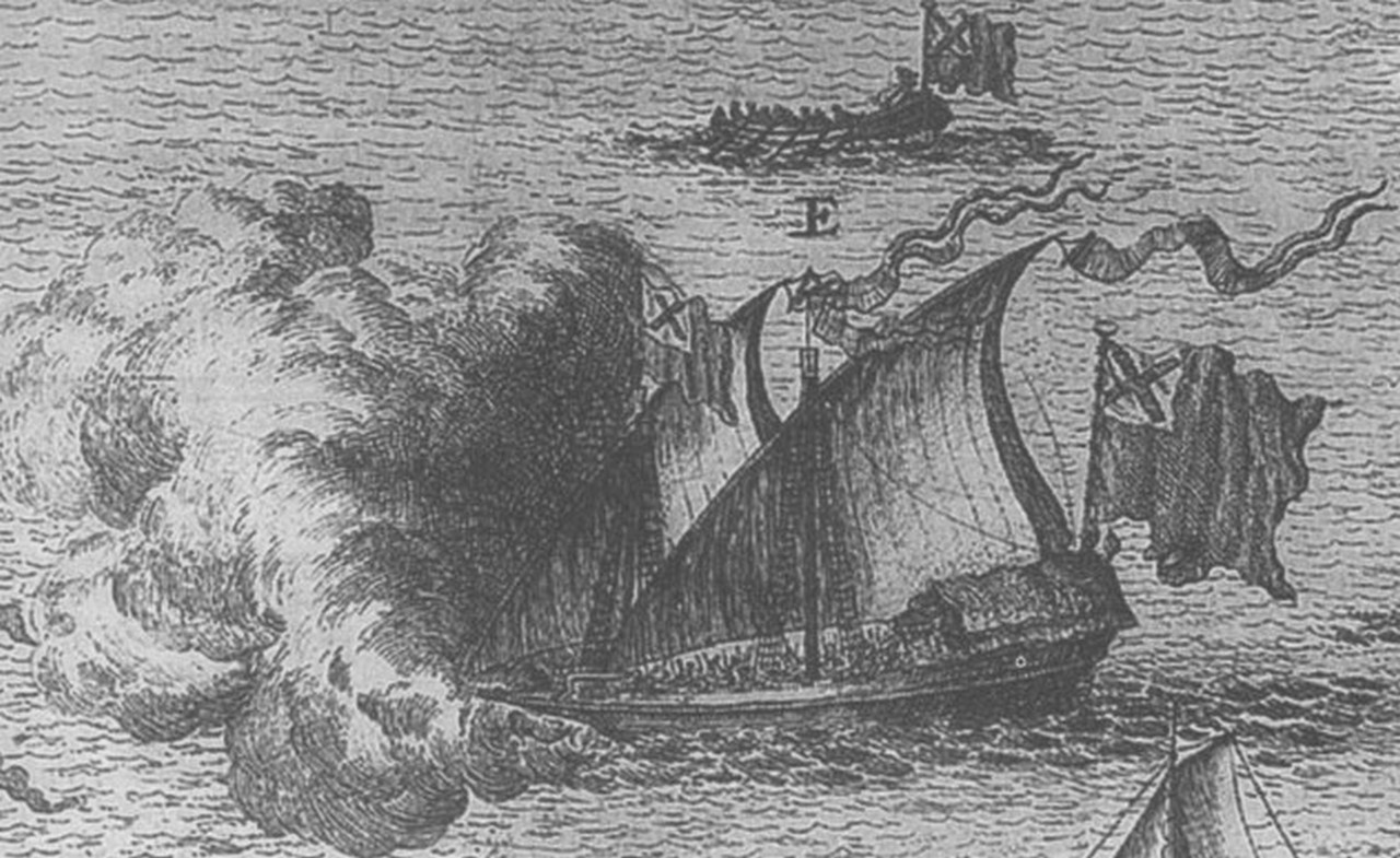 Скампавея (с гравюры Г. де Вита), 1714 г.