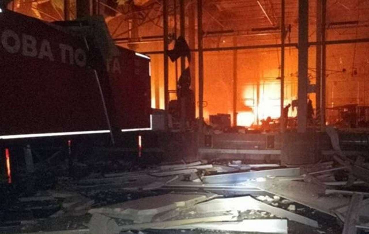 Попадание в сортировочное депо «Новой почты» в Киеве.