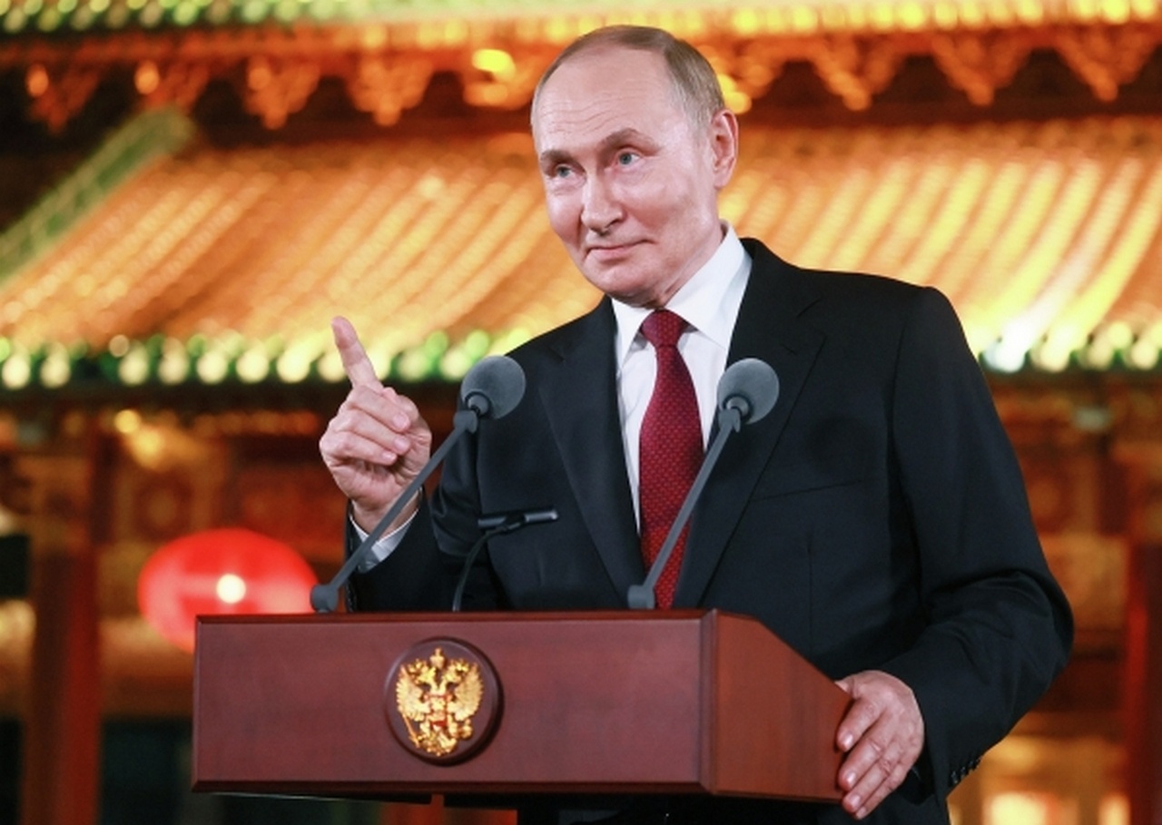 Президент РФ Владимир Путин во время пресс-подхода в резиденции «Дяоюйтай». Пекин, 3 сентября 2025 г.