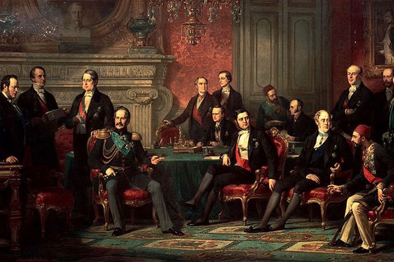 Подписание Парижского мирного договора (картина Луи-Эдуарда Дюбюфа), 1856 г.