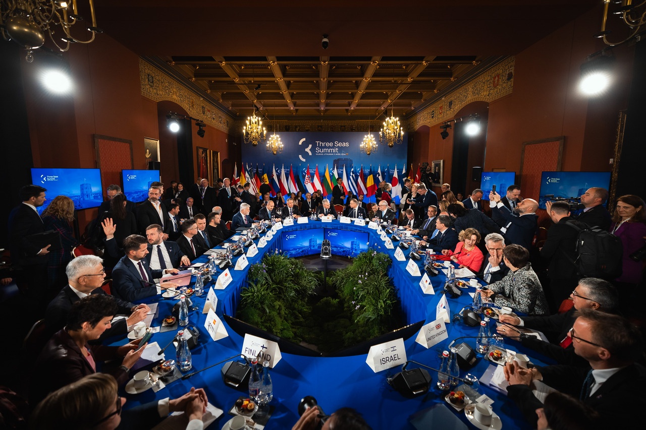 Участники саммита «Инициативы трёх морей» в Вильнюсе, 11 апреля 2024 г.