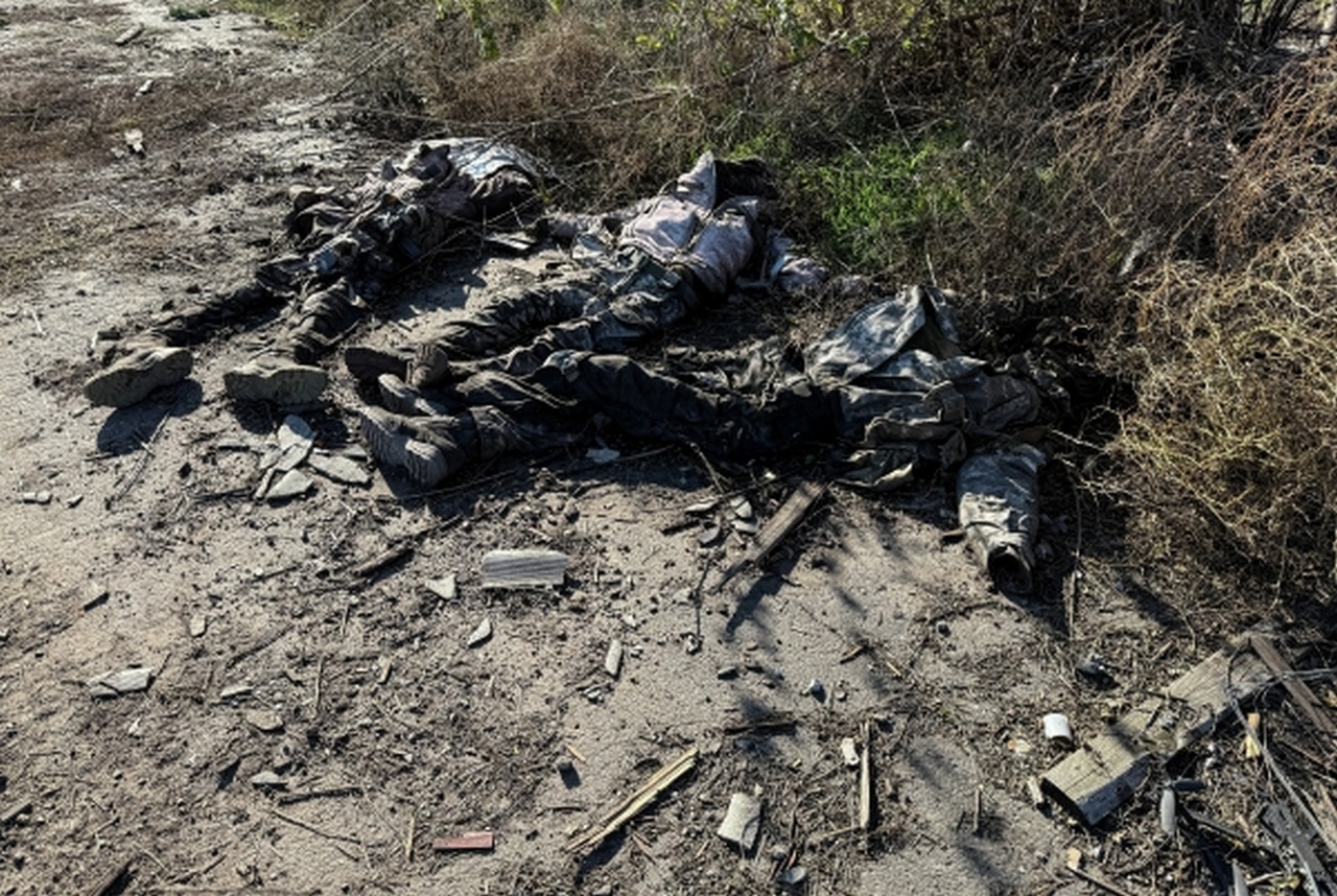 Тела военнослужащих ВСУ в посёлке Шевченко под Красноармейском, освобождённом военнослужащими российской группировки войск «Центр».