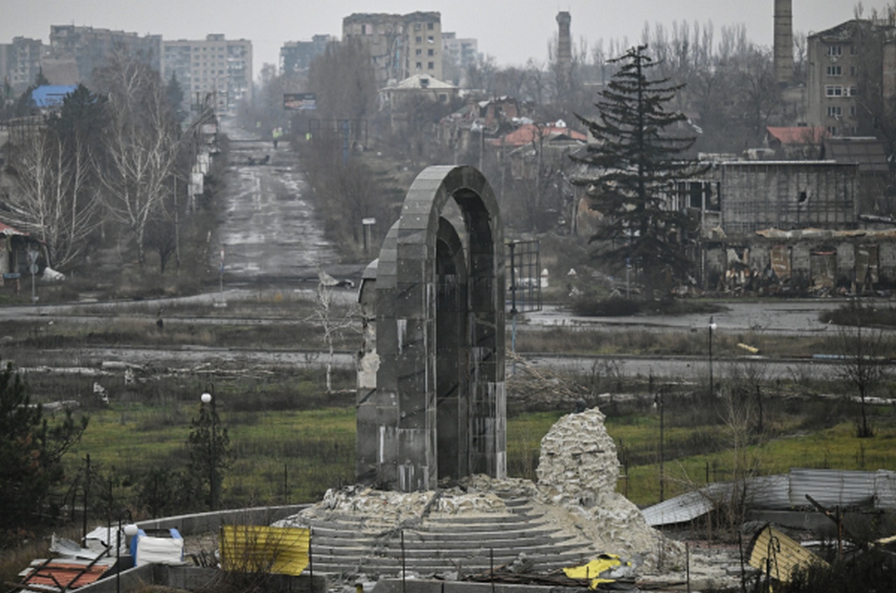 В освобождённом российскими войсками Красноармейске.