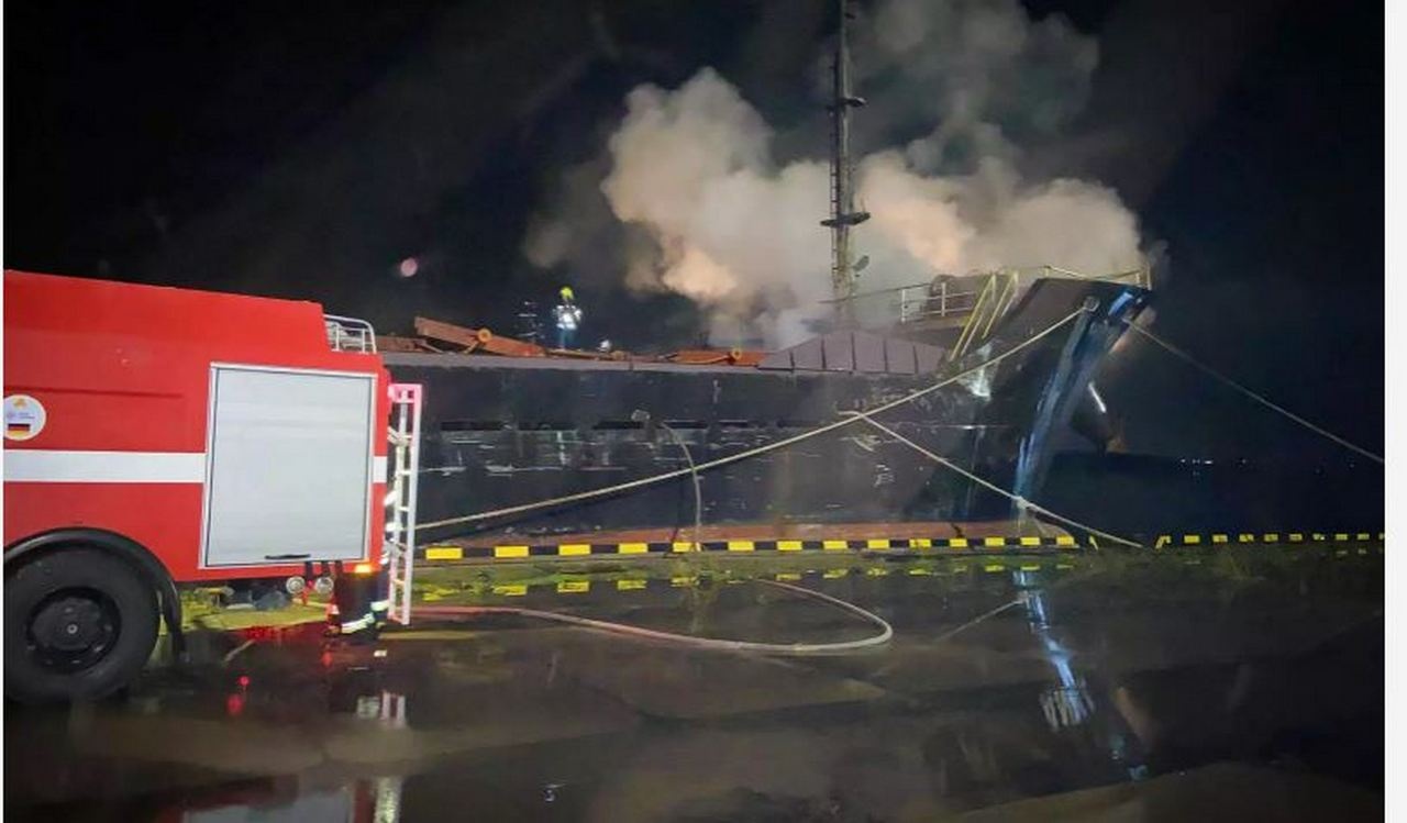 В порту Одессы после ночной атаки.