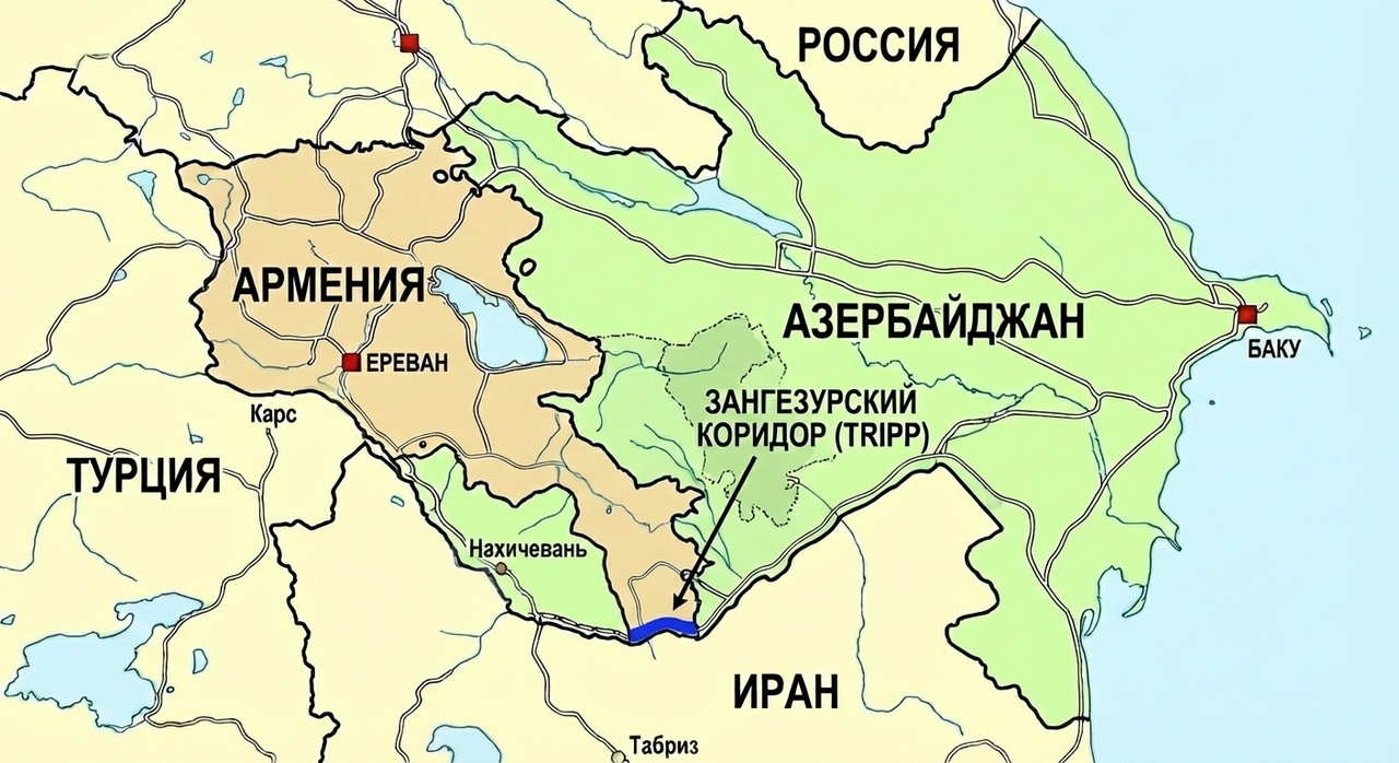 Схема Зангезурского коридора (TRIPP).
