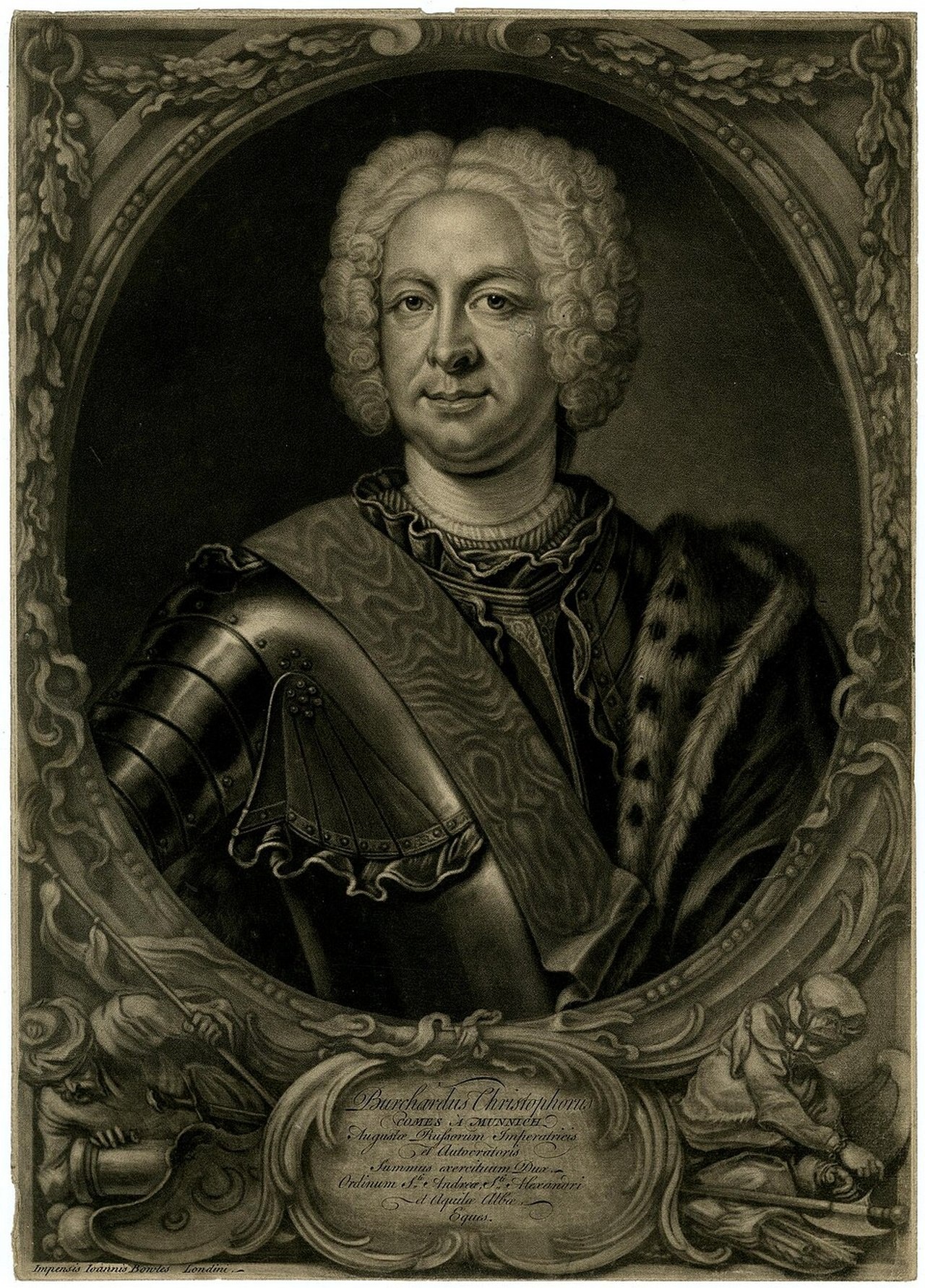 Портрет Х.А. Миниха 1739-1742 гг. в окружении турецких трофеев.