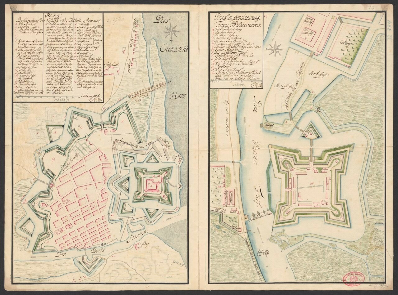 План Мемельской крепости 1742 года.