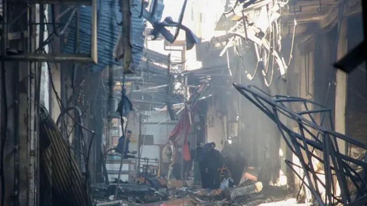 Последствия поджога на базаре города Рашт во время антиправительственных выступлений в январе 2026 г.