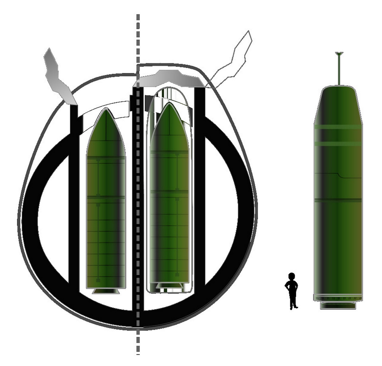 Сравнение французских БРПЛ M45 и M51 (справа).
