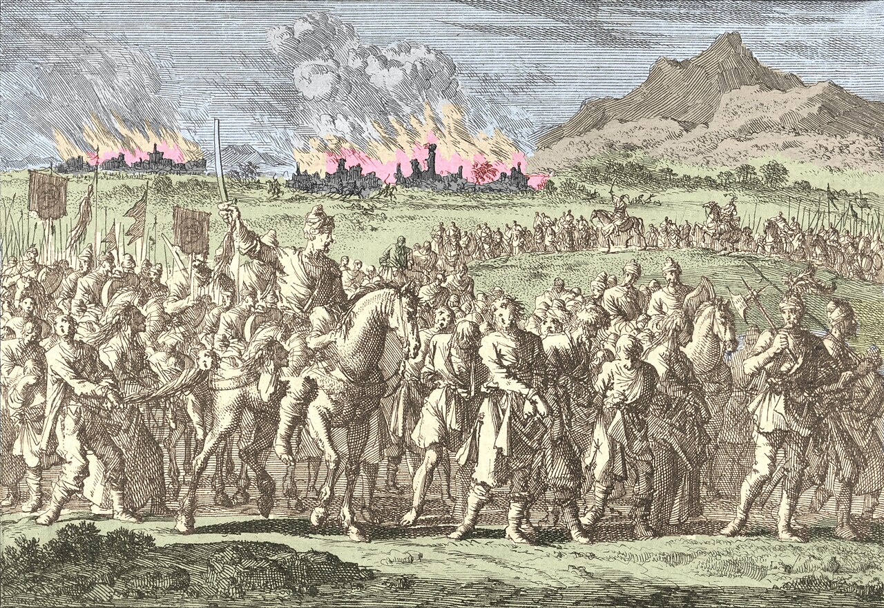 Вывод пленных (ясыря) с Подолья в 1666 году (гравюра Яна Люйкена).