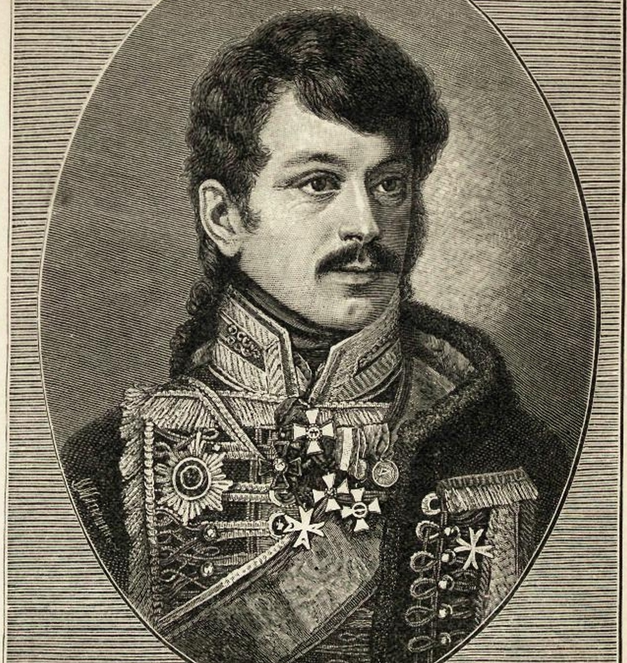 Графический портрет генерал-майора А.Н. Сеславина работы Луи Сен-Обена, 1813 г.