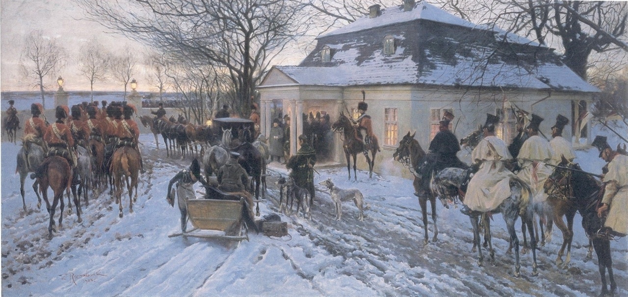 Наполеон в Сморгони (картина З. Развадовского).