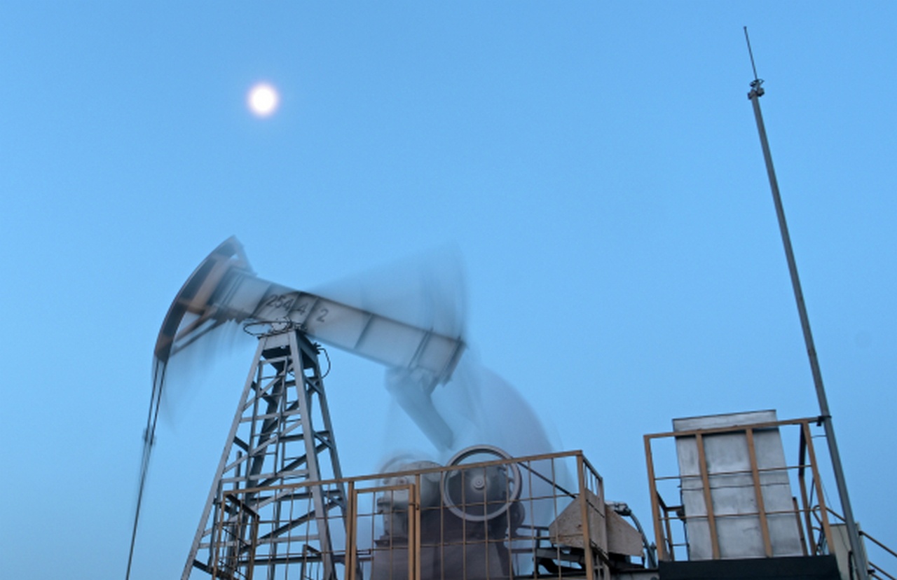 Нефтяная качалка компании «Татнефть» в Альметьевском районе Татарстана.