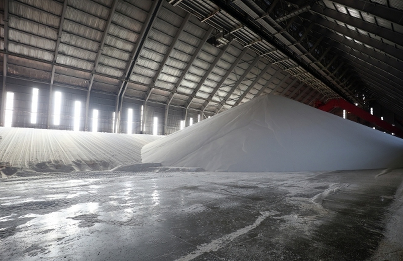 Азотные удобрения на Туапсинском балкерном терминале - единственном специализированном терминале по перевалке минеральных удобрений на юге России, февраль 2026 г.