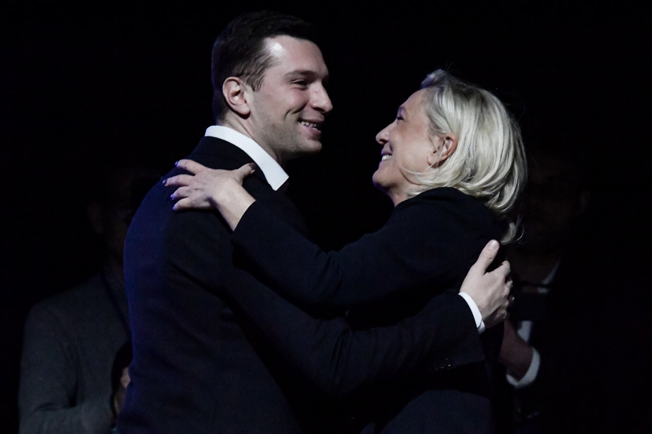 Жордан Барделла и Марин Ле Пен.