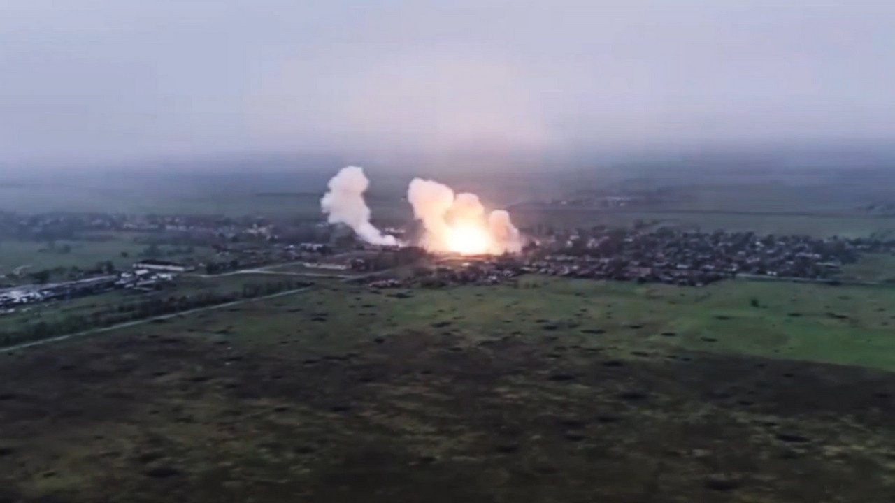 Работа ТОС «Солнцепёк» по пункту дислокации противника.