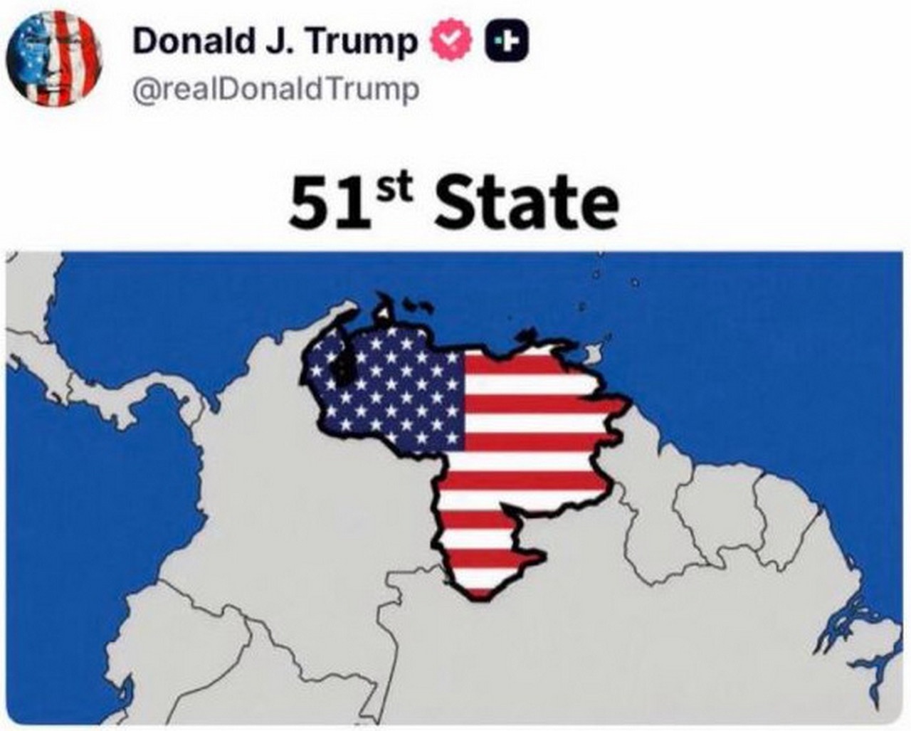 Венесуэла в цветах американского флага.